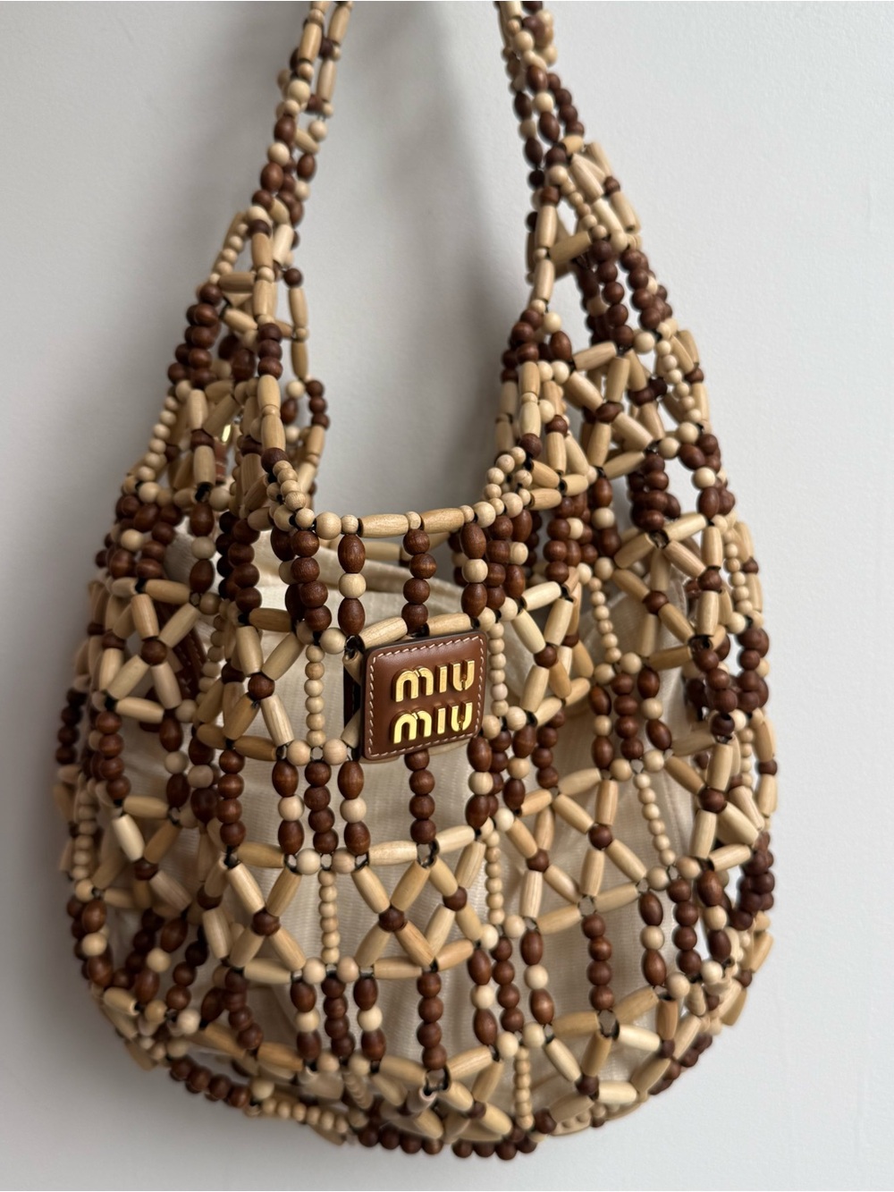 Miu Miu Mesh Women’s Hobo Beaded Bag, 2026, limited edition #MiuMiuEte